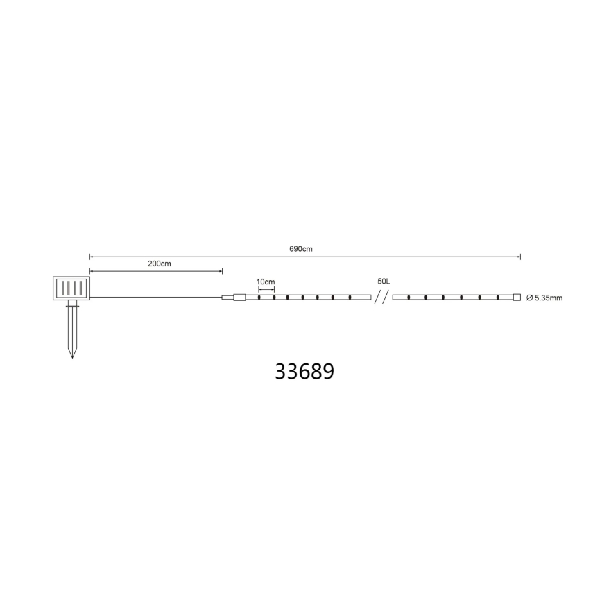 Globo - LED solarni lanac LED/1,2V IP44 4,9 m 600 mAh
