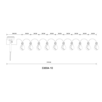 Globo - LED solarni dekorativni lanac 50xLED/0,06W/3,2V 570 cm IP44