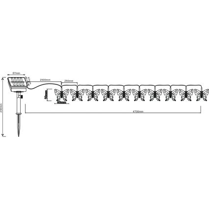 Globo - LED RGB dekorativna girlanda 10xLED/0,06W/3,2V 470 cm IP44