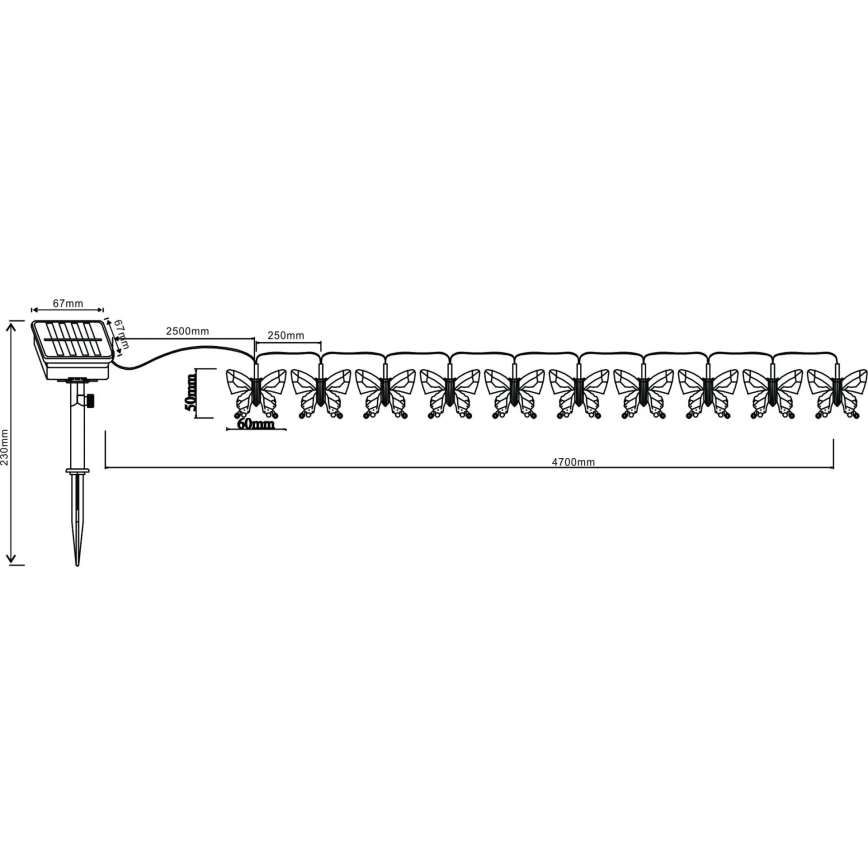 Globo - LED RGB dekorativna girlanda 10xLED/0,06W/3,2V 470 cm IP44