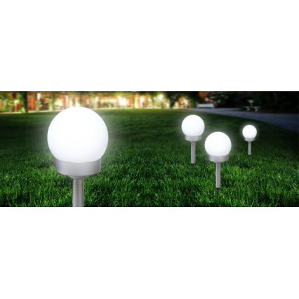 Globo - KOMPLET 3x LED solarnih svetala LED/0,06W/3V 4000K Ø 10 cm IP44