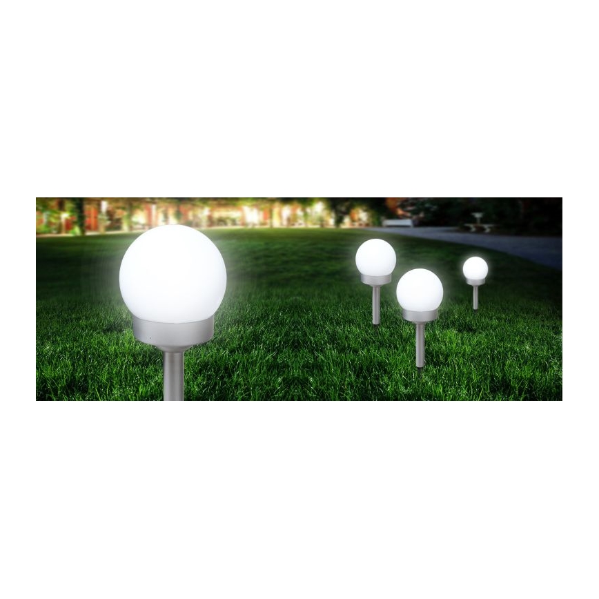 Globo - KOMPLET 3x LED solarnih svetala LED/0,06W/3V 4000K Ø 10 cm IP44