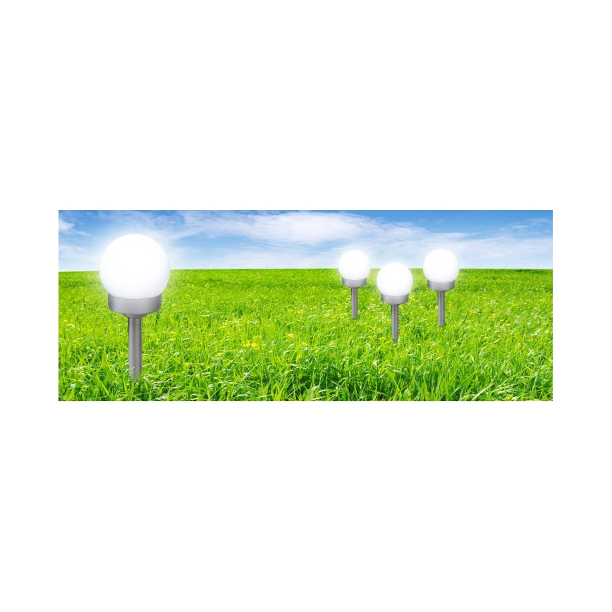 Globo - KOMPLET 3x LED solarnih svetala LED/0,06W/3V 4000K Ø 10 cm IP44