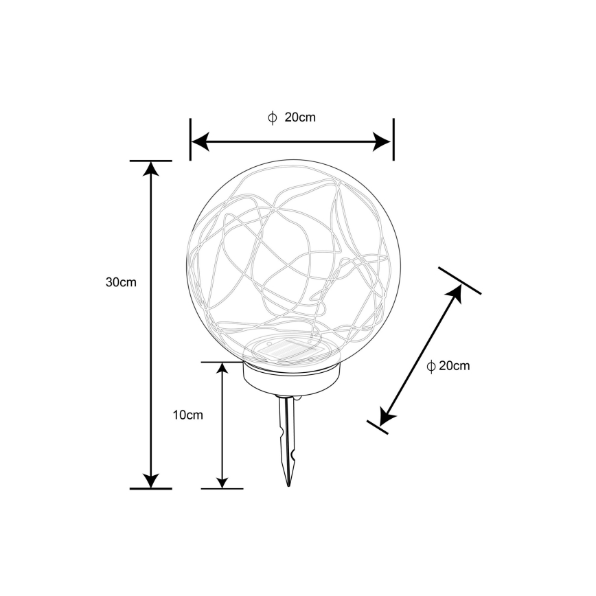 Globo - LED solarna svetiljka 30xLED/0,06W/1,2V prečnik 20 cm IP44