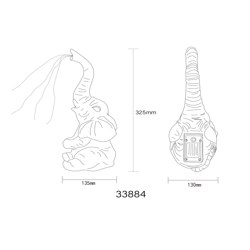 Globo - LED solarna dekoracija 20xLED/0,02W/3V IP44 300 mAh slon