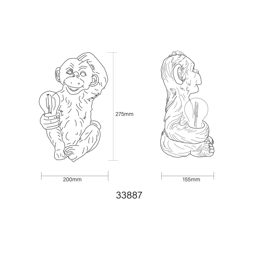 Globo - LED solarna dekoracija LED/0,02W/3V IP44, motiv majmuna