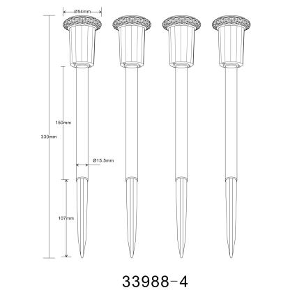 Globo - SET od 4 solarne LED svetiljke LED/0,06W/1,2V IP44 100 mAh