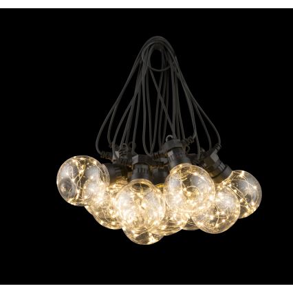 Globo - LED spoljašnja dekorativna girlanda 10xLED/0,27W/230V 7,5 m IP44 crna