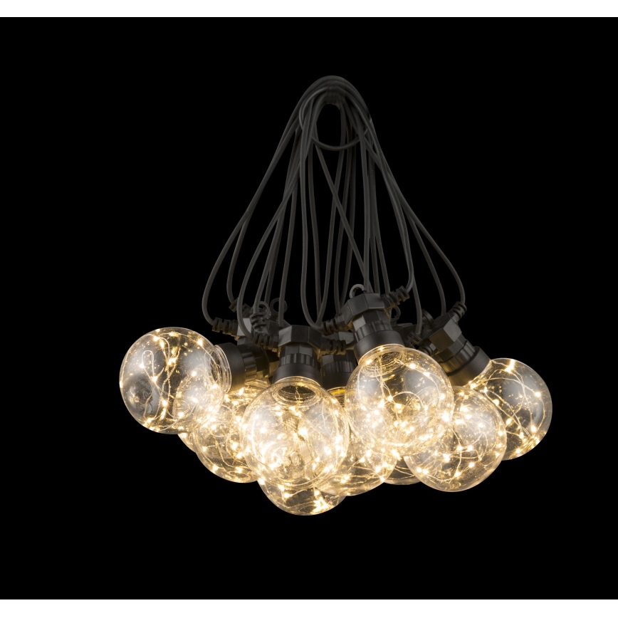 Globo - LED spoljašnja dekorativna girlanda 10xLED/0,27W/230V 7,5 m IP44 crna