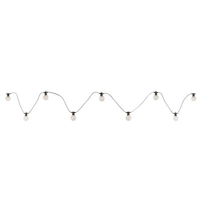 Globo - LED spoljašnja dekorativna girlanda 10xLED/0,27W/230V 7,5 m IP44 crna