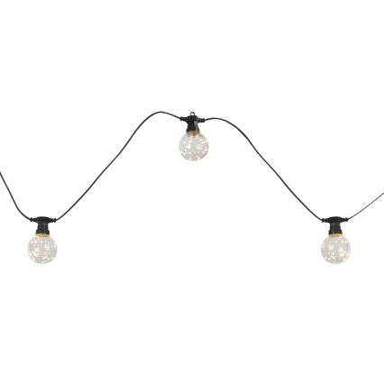Globo - LED spoljašnja dekorativna girlanda 10xLED/0,27W/230V 7,5 m IP44 crna