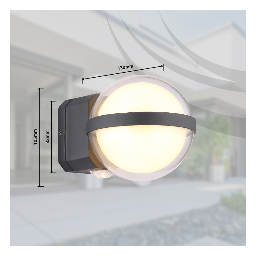 Globo - LED spoljašnje zidno svetlo LED/12W/230V IP54 crno