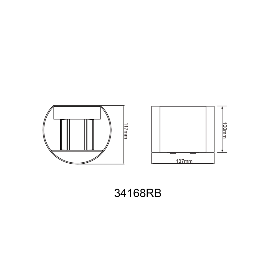 Globo - LED spoljašnje zidno svetlo 2xLED/3W/230V IP44 crno