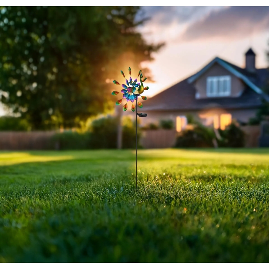 Globo - LED solarna dekoracija LED/0,06W/3V IP44 300 mAh paun