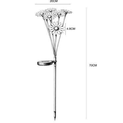 Globo - LED solarna svetiljka 6xLED/3V IP44 600 mAh, u obliku cveta