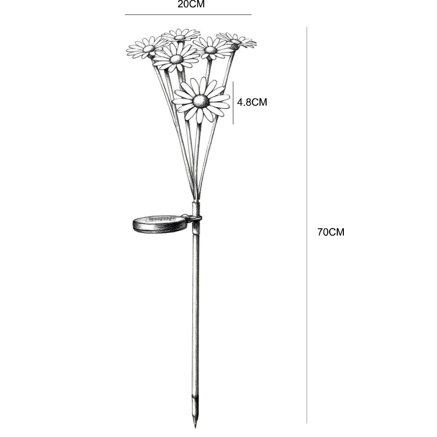 Globo - LED solarna svetiljka 6xLED/3V IP44 600 mAh, u obliku cveta