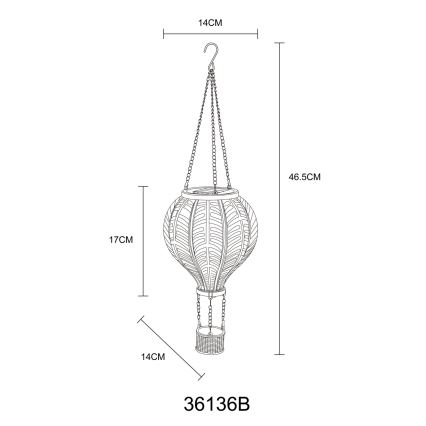 Globo - Zavesna solarna dekoracija 20xLED/0,5W/3V IP44 leteći balon