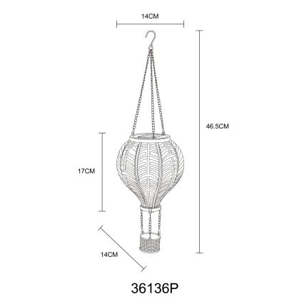 Globo - LED viseća solarna dekoracija 20xLED/0,5W/3V IP44 lebdeći balon