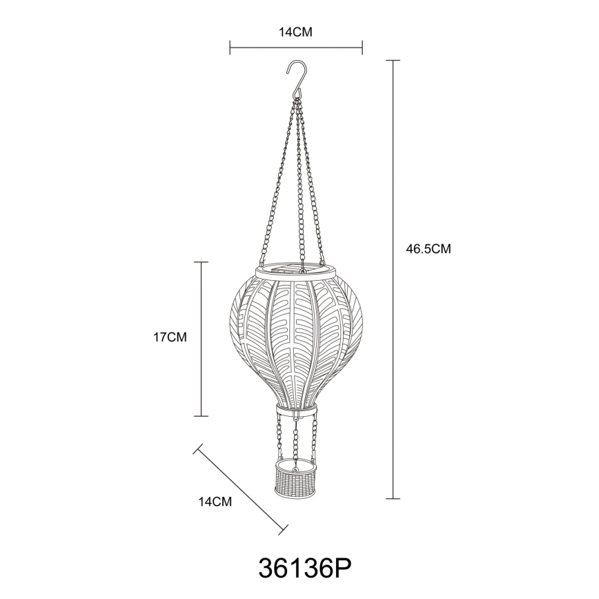 Globo - LED viseća solarna dekoracija 20xLED/0,5W/3V IP44 lebdeći balon