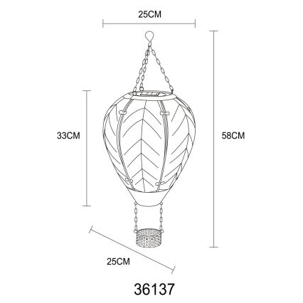 Globo - LED Viseća solarna dekoracija 24xLED/0,2W/3V IP44 leteći balon