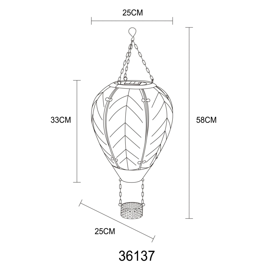 Globo - LED Viseća solarna dekoracija 24xLED/0,2W/3V IP44 leteći balon