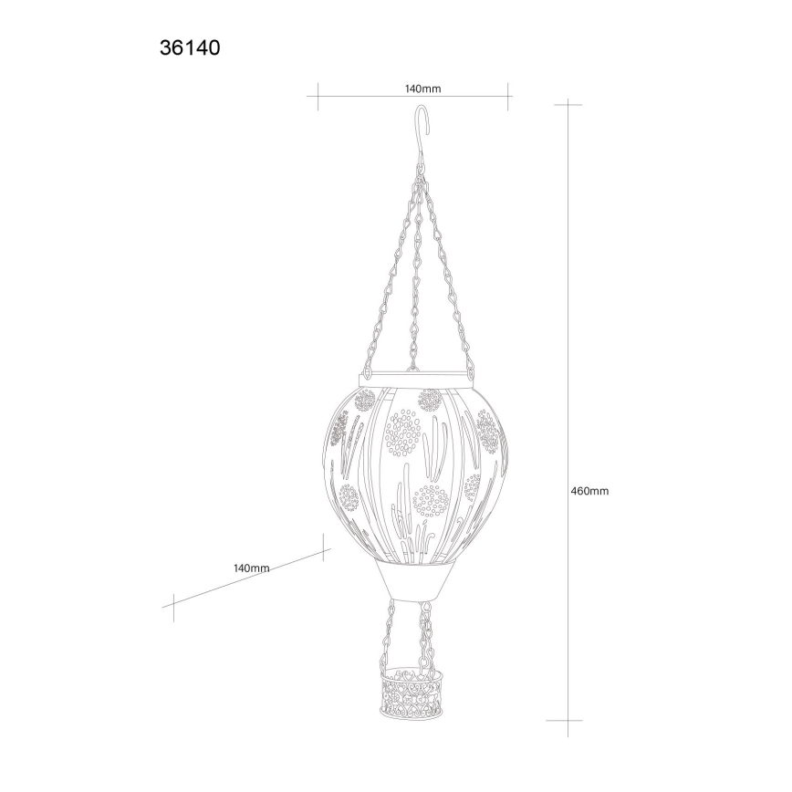 Globo - LED viseća solarna dekoracija 12xLED/0,02W/3V IP44 300 mAh leteći balon