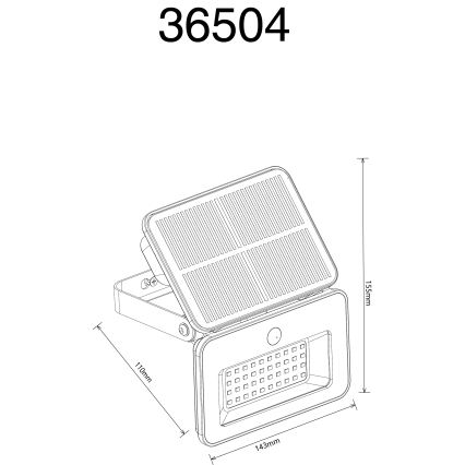 Globo - LED prigušiva solarna svetiljka sa senzorom LED/8W/5V 3000/4000/6500K IP65 2200 mAh