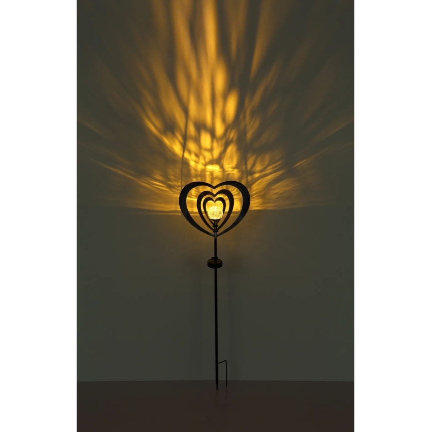 Globo - LED solarno svetlo LED/3V IP44 300 mAh, srebrno srce