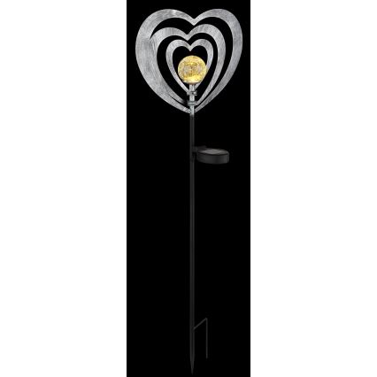 Globo - LED solarno svetlo LED/3V IP44 300 mAh, srebrno srce