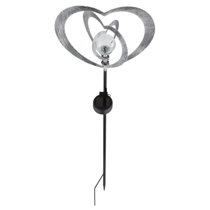 Globo - LED solarno svetlo LED/3V IP44 300 mAh, srebrno srce
