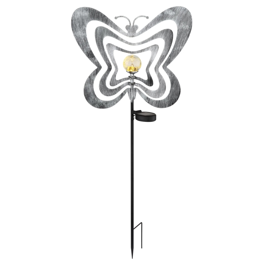 Globo - LED solarno svetlo LED/3V IP44 300 mAh srebrni leptir