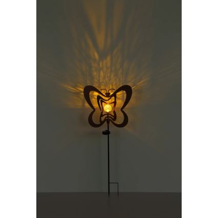 Globo - LED solarna svetiljka LED/3V IP44 300 mAh rđasti leptir