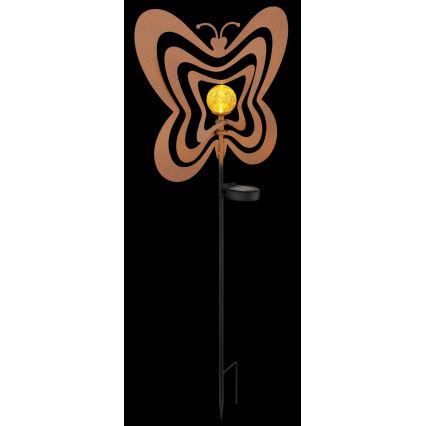 Globo - LED solarna svetiljka LED/3V IP44 300 mAh rđasti leptir