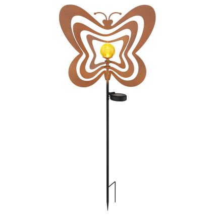 Globo - LED solarna svetiljka LED/3V IP44 300 mAh rđasti leptir