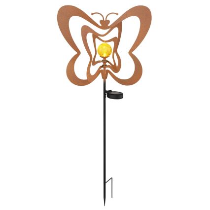 Globo - LED solarna svetiljka LED/3V IP44 300 mAh rđasti leptir