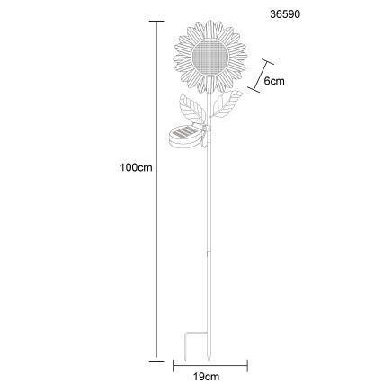 Globo - LED solarno svetlo 200xLED/3V IP44 600 mAh cvet