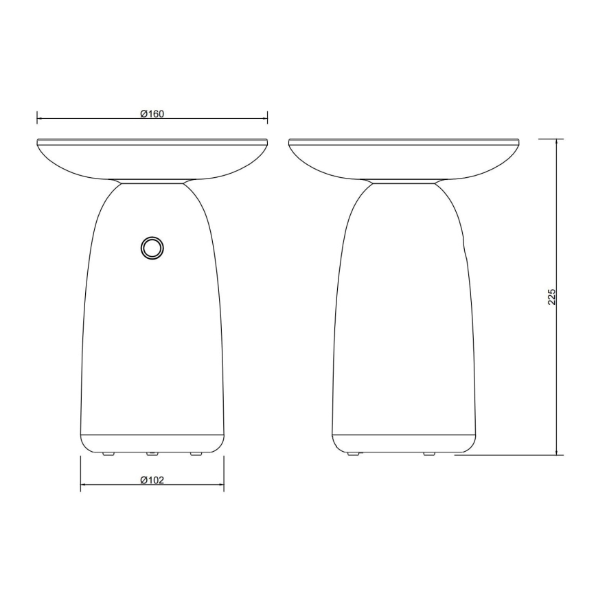 Globo - LED prigušiva solarna dodirna lampa LED/10W/3,7V IP54 3600 mAh crna