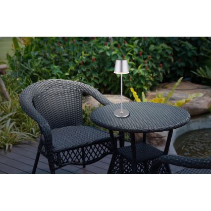 Globo - LED solarno svetlo LED/0,6W/3V 3000K IP44 1200 mAh mat hrom