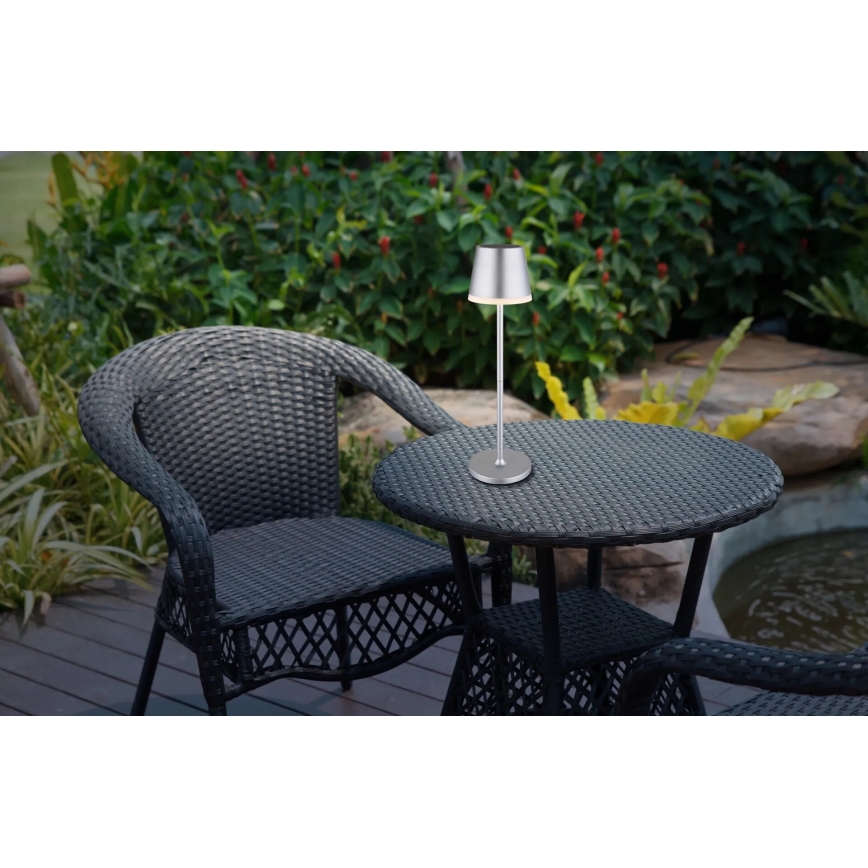 Globo - LED solarno svetlo LED/0,6W/3V 3000K IP44 1200 mAh mat hrom