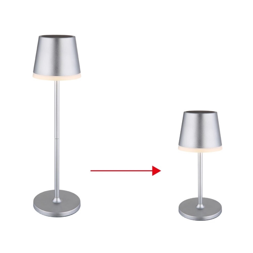 Globo - LED solarno svetlo LED/0,6W/3V 3000K IP44 1200 mAh mat hrom