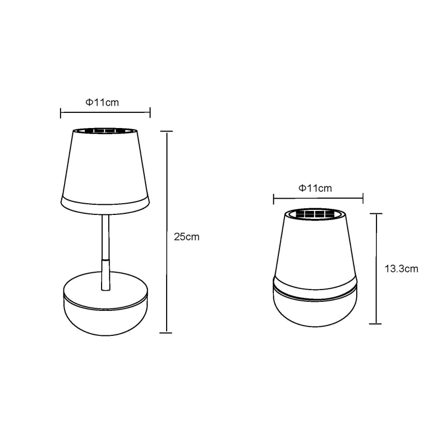 Globo - LED solarna lampa 10xLED/0,06W/3V IP44 800 mAh crna