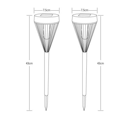 Globo - Komplet 2x LED solarna lampa LED/0,1W/1,2V IP44 300 mAh