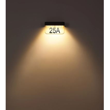 Globo - LED solarni kućni broj LED/6W/3,7V IP54 1800 mAh