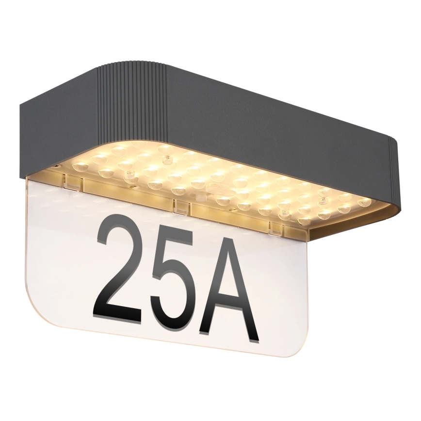 Globo - LED solarni kućni broj LED/6W/3,7V IP54 1800 mAh