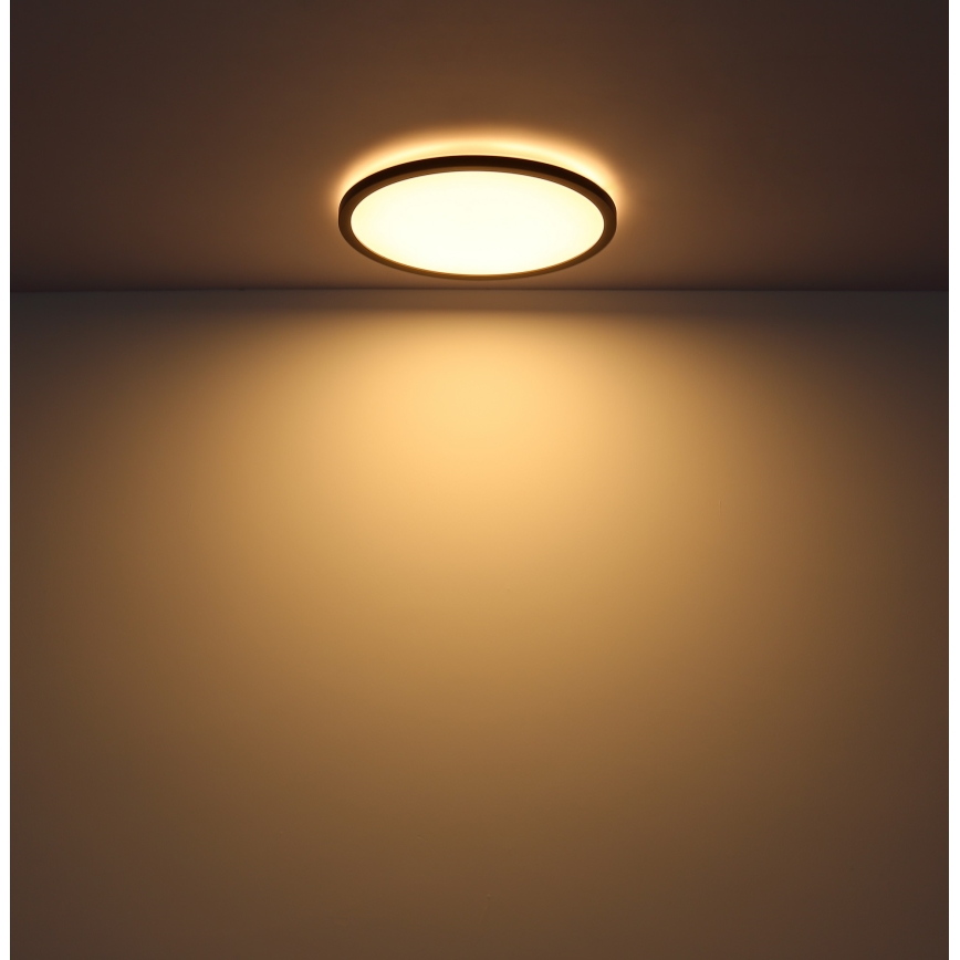 Globo - prigušiva LED plafonska svetiljka za kupatilo LED/18W/230V, prečnik 29,4 cm, IP44, crna