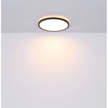 Globo - prigušiva LED plafonska svetiljka za kupatilo LED/18W/230V, prečnik 29,4 cm, IP44, crna