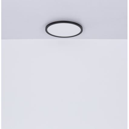 Globo - prigušiva LED plafonska svetiljka za kupatilo LED/18W/230V, prečnik 29,4 cm, IP44, crna