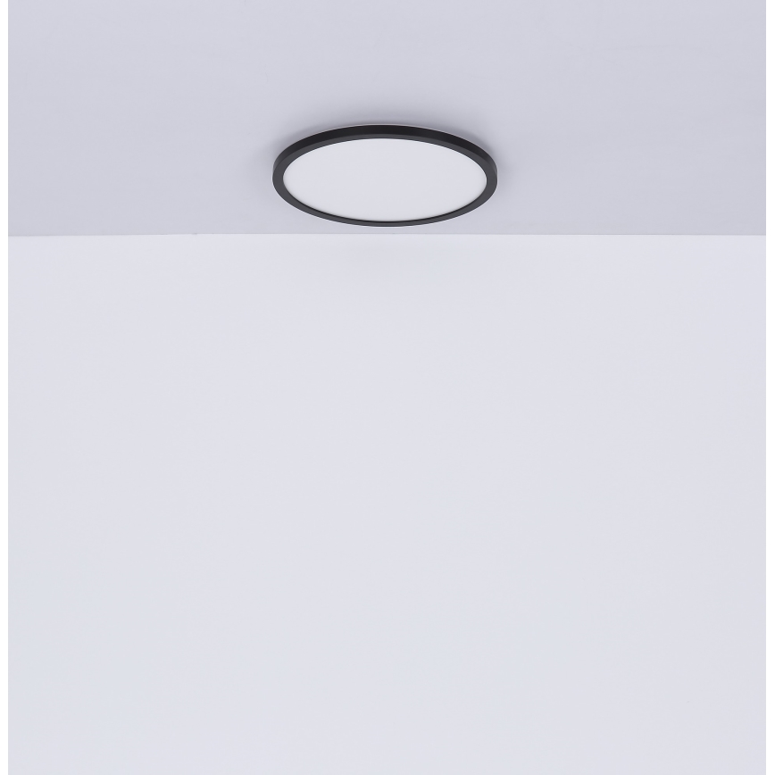 Globo - prigušiva LED plafonska svetiljka za kupatilo LED/18W/230V, prečnik 29,4 cm, IP44, crna