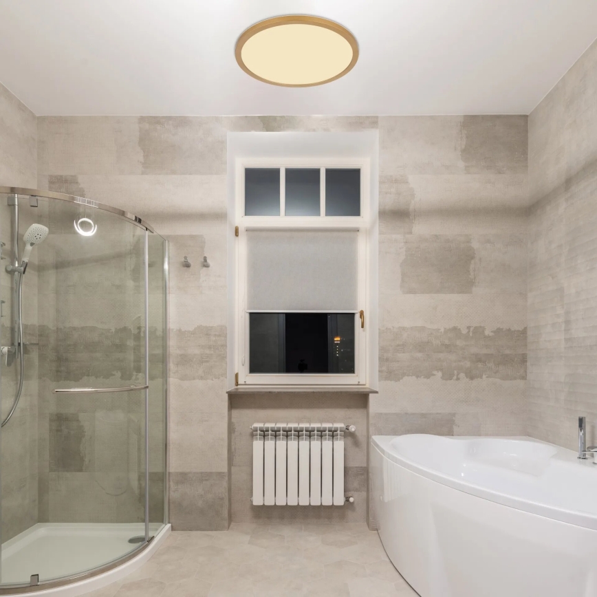 Globo - LED prigušiva kupatilska plafonska lampa LED/18W/230V 3000K IP44 prečnik 29,4 cm mesing