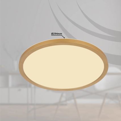 Globo - LED prigušiva kupatilska plafonska lampa LED/18W/230V 3000K IP44 prečnik 29,4 cm mesing